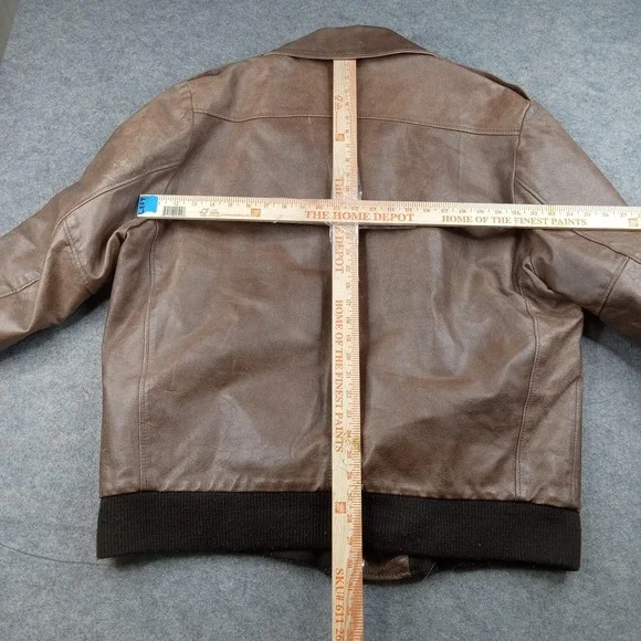 Vintage The Leather Shop Jacket Mens 48 X-Tall Leather Bomber Sears Quilted